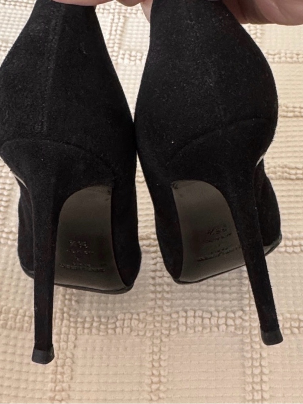 YSL Saint Laurent Black Suede Pointed-Toe Pumps 36.5 - Picture 4 of 6